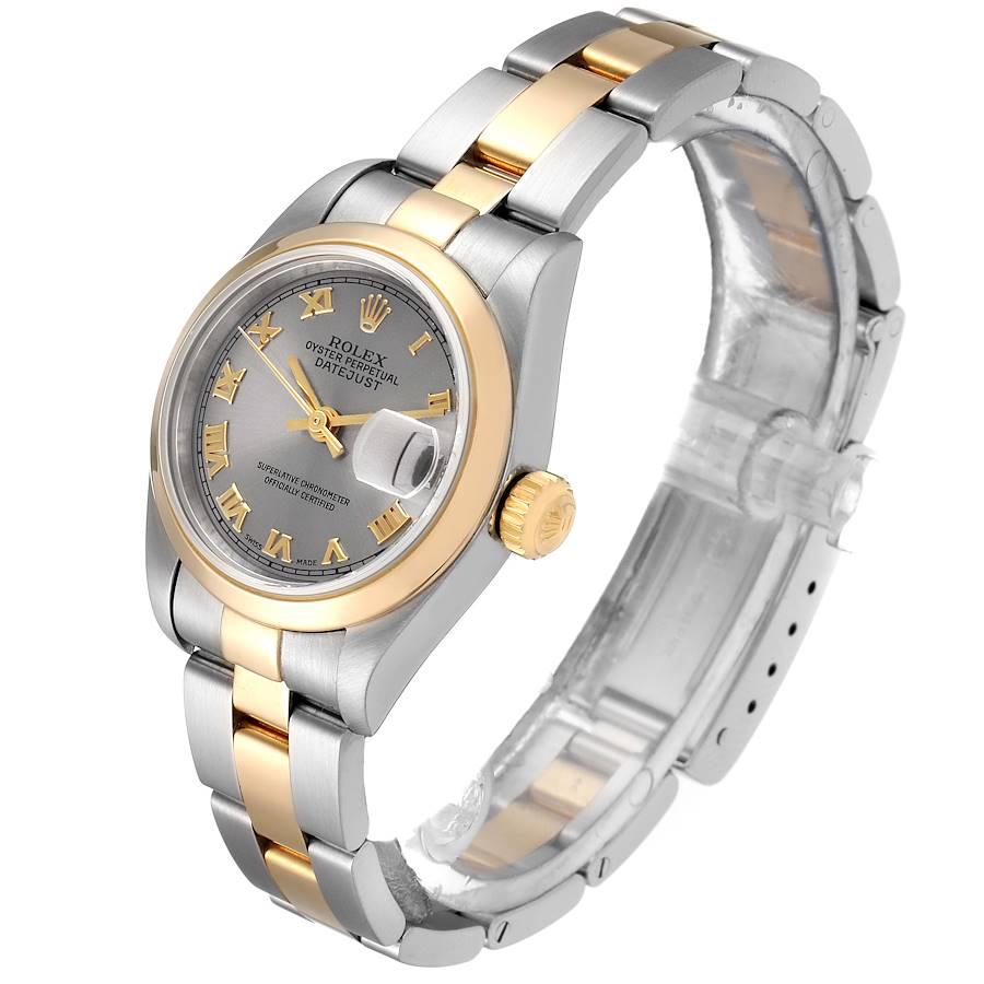 Women's Rolex Datejust Steel Yellow Gold Slate Dial Ladies Watch 79163 For Sale