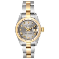 Rolex Datejust Steel Yellow Gold Slate Dial Ladies Watch 79163