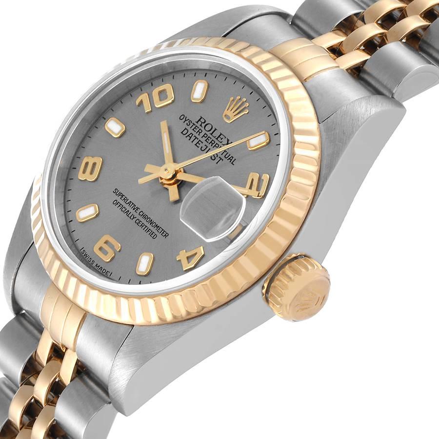 Rolex Datejust Steel Yellow Gold Slate Dial Ladies Watch 79173 Box Papers 1