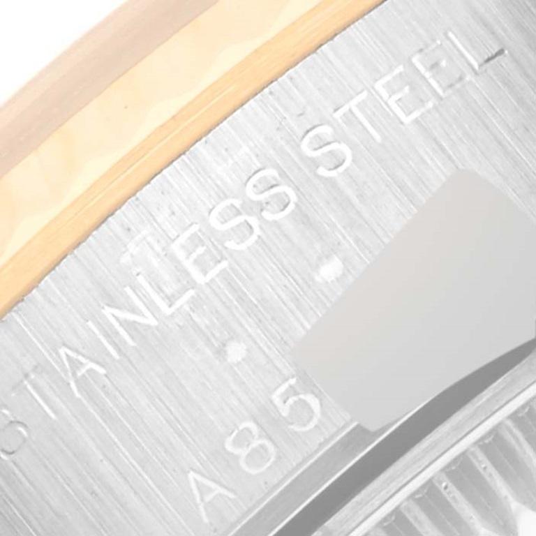 Rolex Datejust Stahl Gelbgold Schiefer Zifferblatt Damenuhr 79173. Offiziell zertifiziertes Chronometerwerk mit automatischem Aufzug. Austerngehäuse aus Edelstahl mit einem Durchmesser von 26.0 mm. Rolex-Logo auf einer Krone aus 18 Karat Gelbgold.
