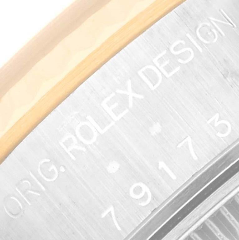 Rolex Datejust Damenuhr aus Stahl mit Gelbgold- Schiefer-Zifferblatt 79173 im Zustand „Hervorragend“ im Angebot in Atlanta, GA