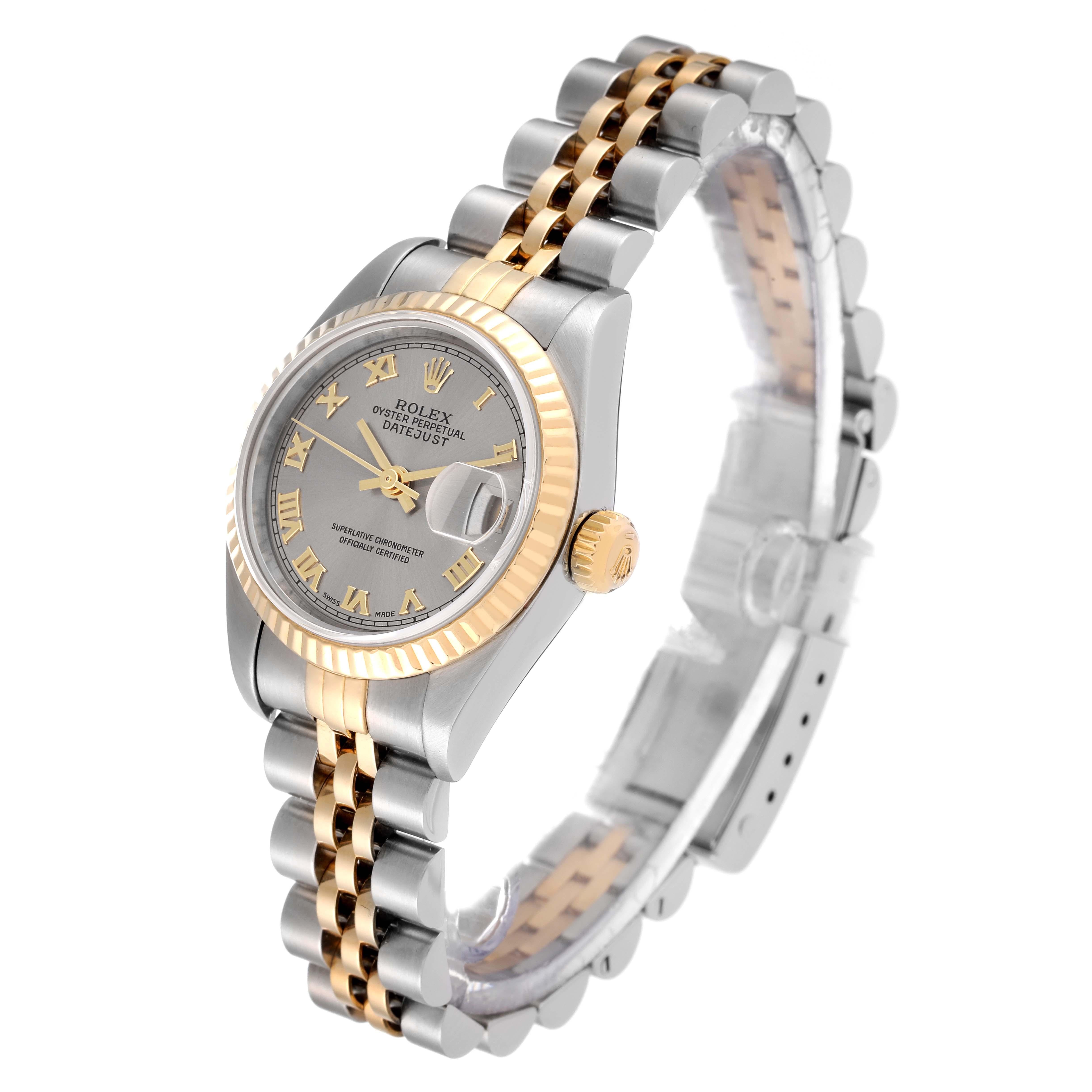 Women's Rolex Datejust Steel Yellow Gold Slate Dial Ladies Watch 79173