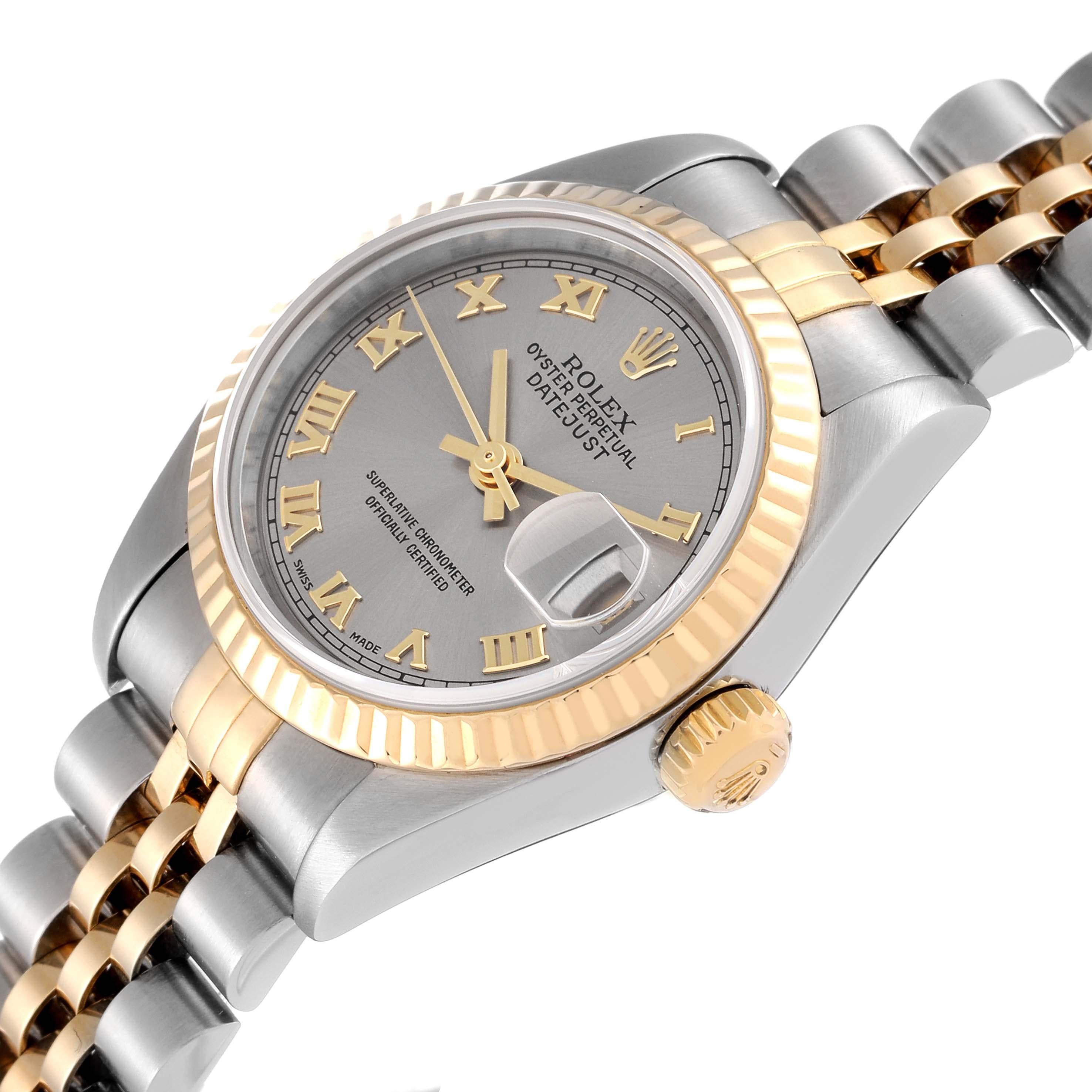 Rolex Datejust Steel Yellow Gold Slate Dial Ladies Watch 79173 1