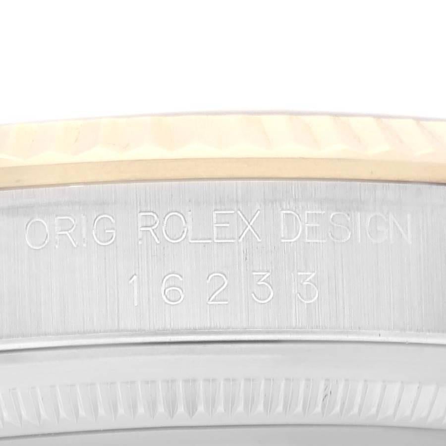 Rolex Datejust Steel Yellow Gold Slate Dial Mens Watch 16233 Box Papers ...