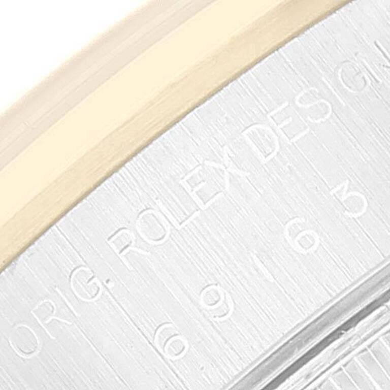 Rolex Datejust Stahl Gelbgold Schiefer römisches Zifferblatt Damenuhr 69163 Box Papiere im Angebot 3