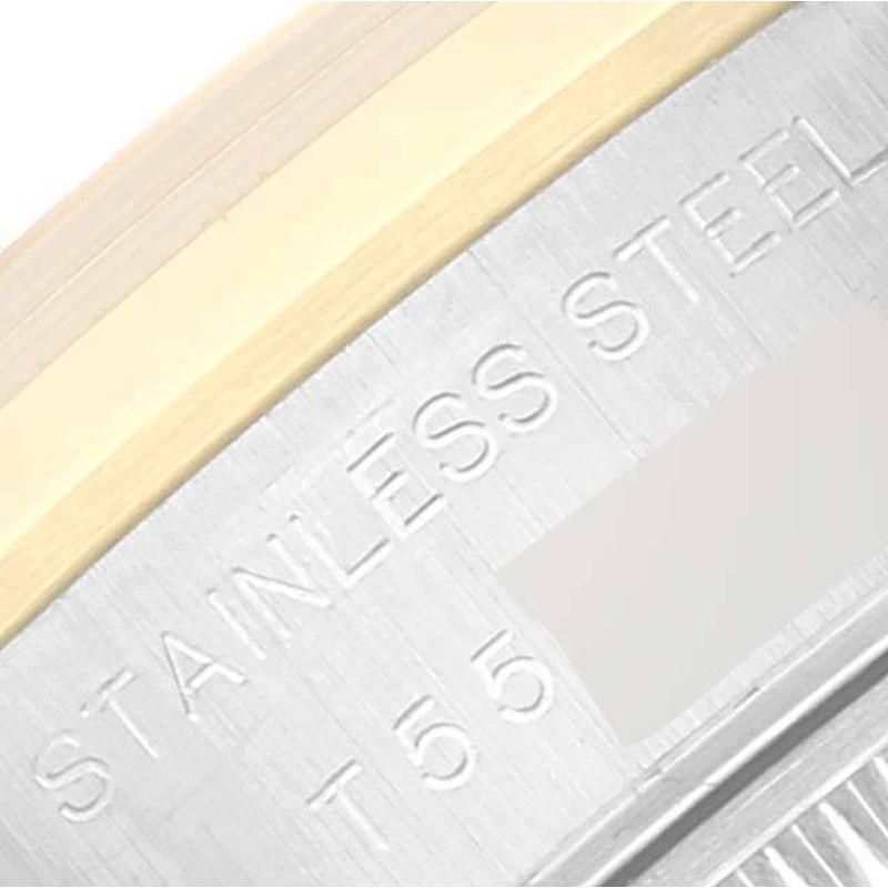 Rolex Datejust Stahl Gelbgold Schiefer römisches Zifferblatt Damenuhr 69163 Box Papiere im Angebot 4