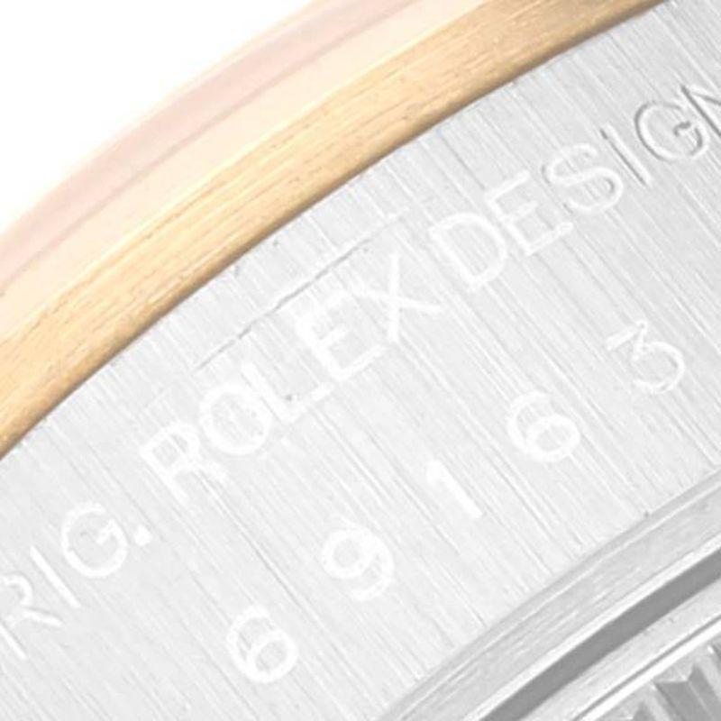 Rolex Montre Datejust en acier, or jaune, cadran romain ardoise 69163 en vente 2