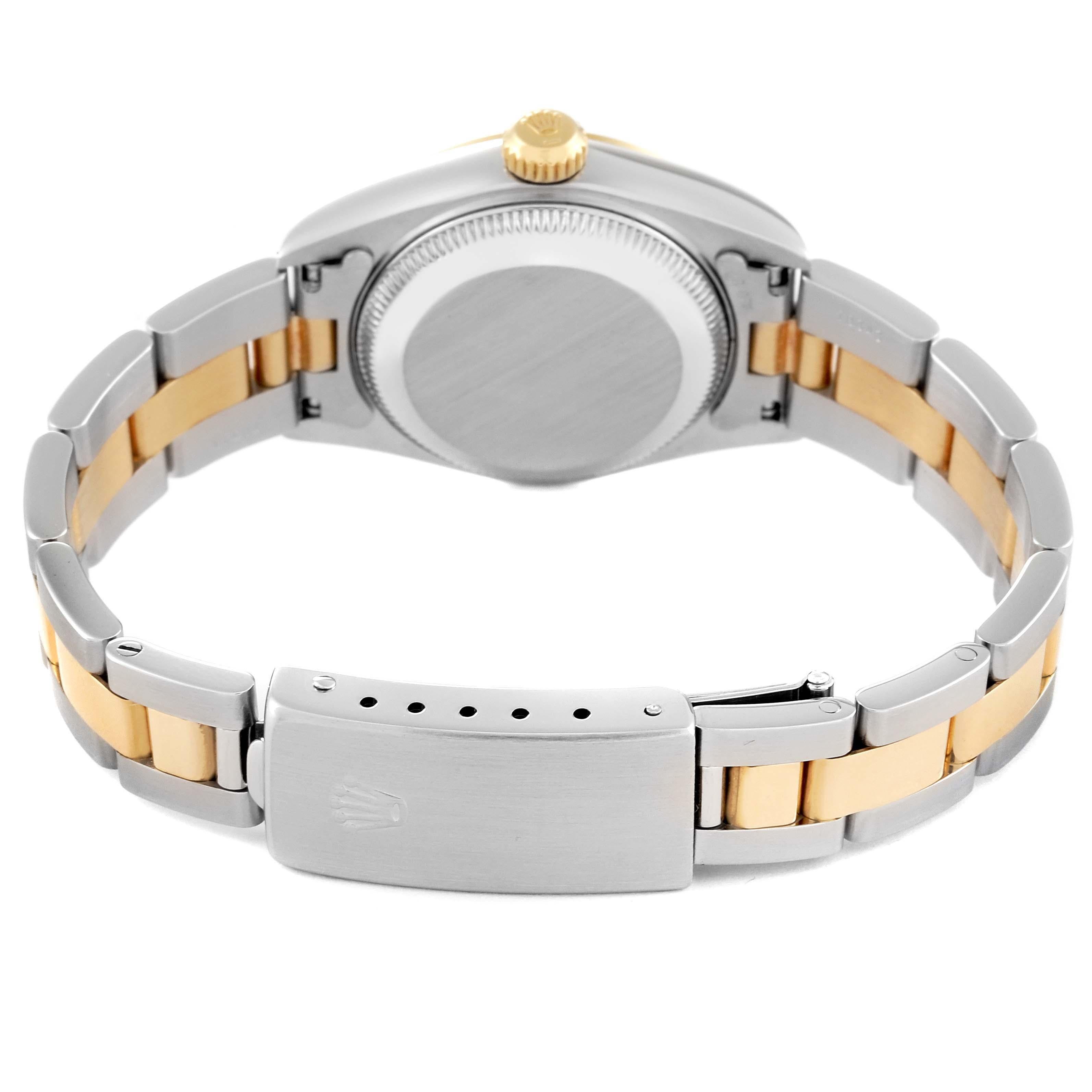 Rolex Montre Datejust en acier et or jaune avec cadran romain en ardoise, pour femmes 69163 en vente 5