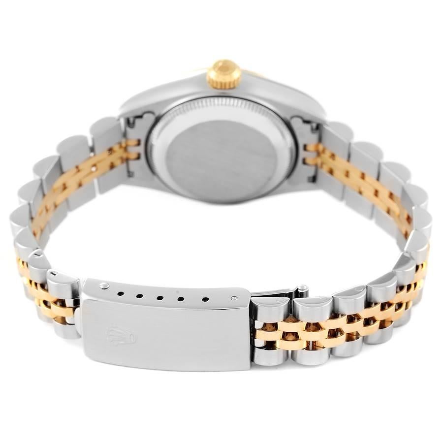 Rolex Montre Datejust en acier et or jaune avec cadran romain en ardoise, pour femmes 69173 en vente 5