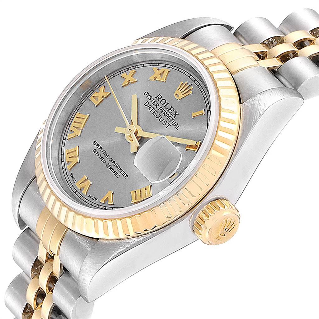 Rolex Datejust Steel Yellow Gold Slate Roman Dial Ladies Watch 79173 For Sale 1