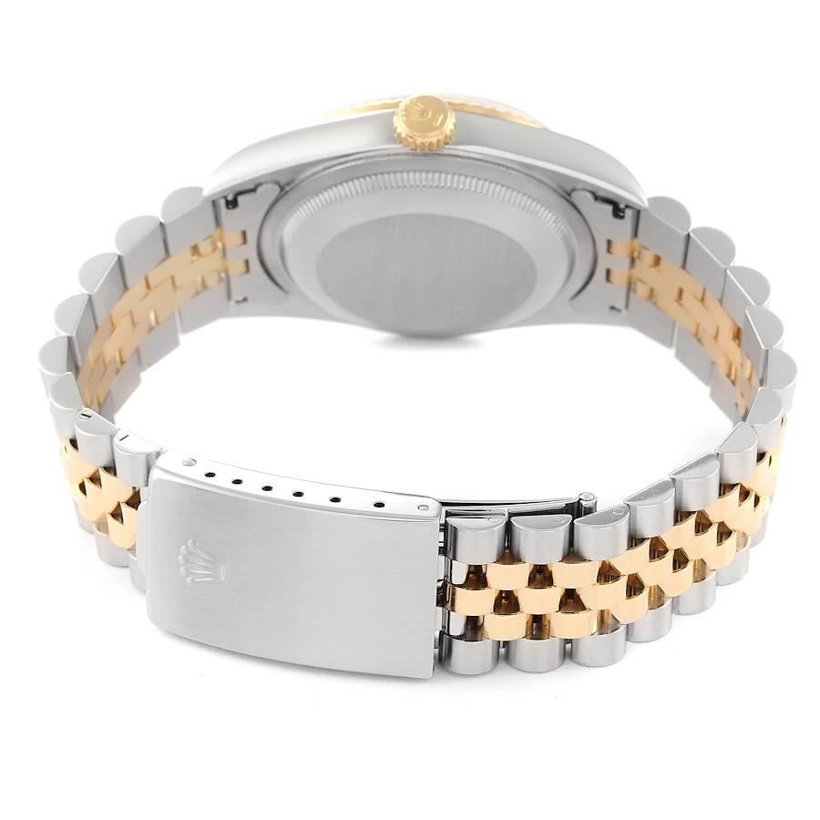 Rolex Datejust Stahl Gelbgold Schiefer römisches Zifferblatt Herrenuhr 16233 6