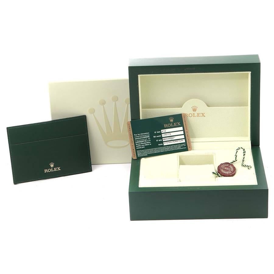 Rolex Datejust Steel Yellow Gold Sunbeam Dial Ladies Watch 179173 Box Card For Sale 6