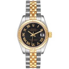 Rolex Datejust Steel Yellow Gold Sunbeam Dial Ladies Watch 179173 Box Card