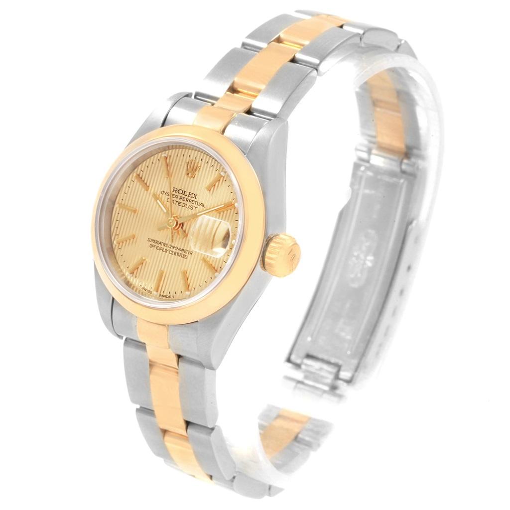 Women's Rolex Datejust Steel Yellow Gold Tapestry Dial Ladies Watch 69163