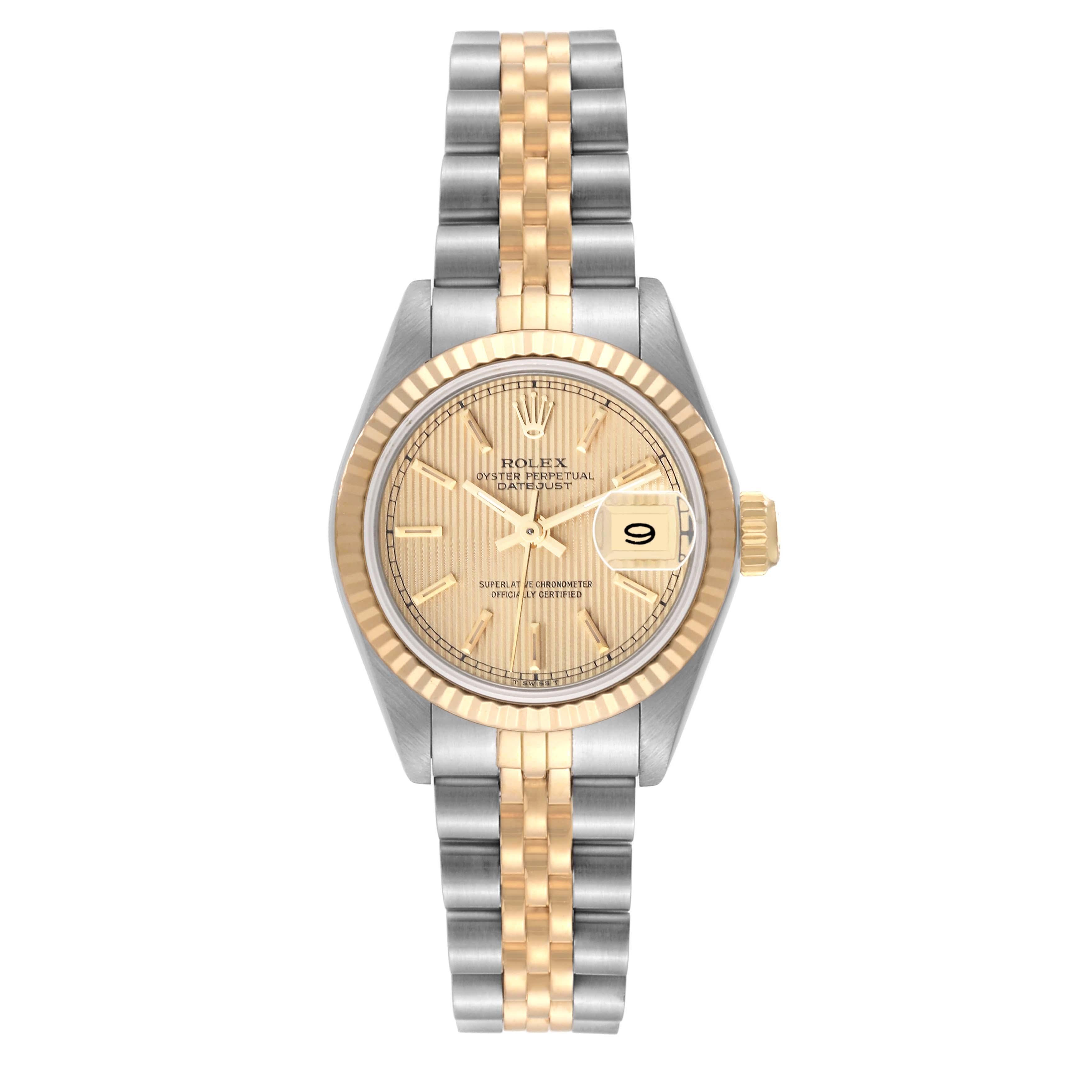 Rolex Datejust Steel Yellow Gold Tapestry Dial Ladies Watch 69173 2