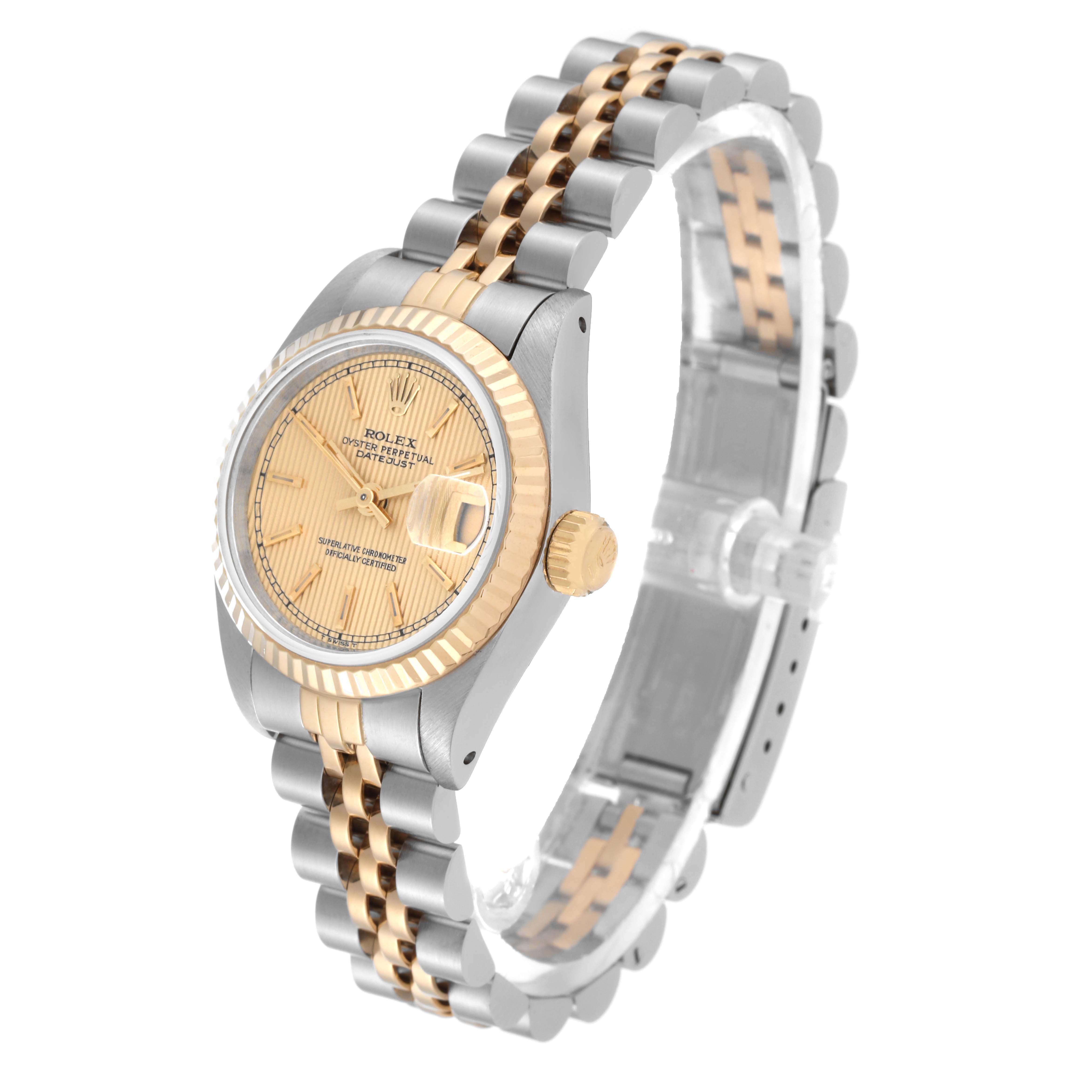 Rolex Datejust Steel Yellow Gold Tapestry Dial Ladies Watch 69173 4