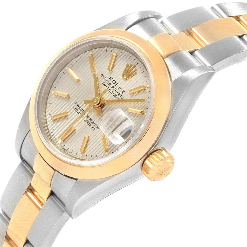 Women's Rolex Datejust Steel Yellow Gold Tapestry Dial Ladies Watch 79163