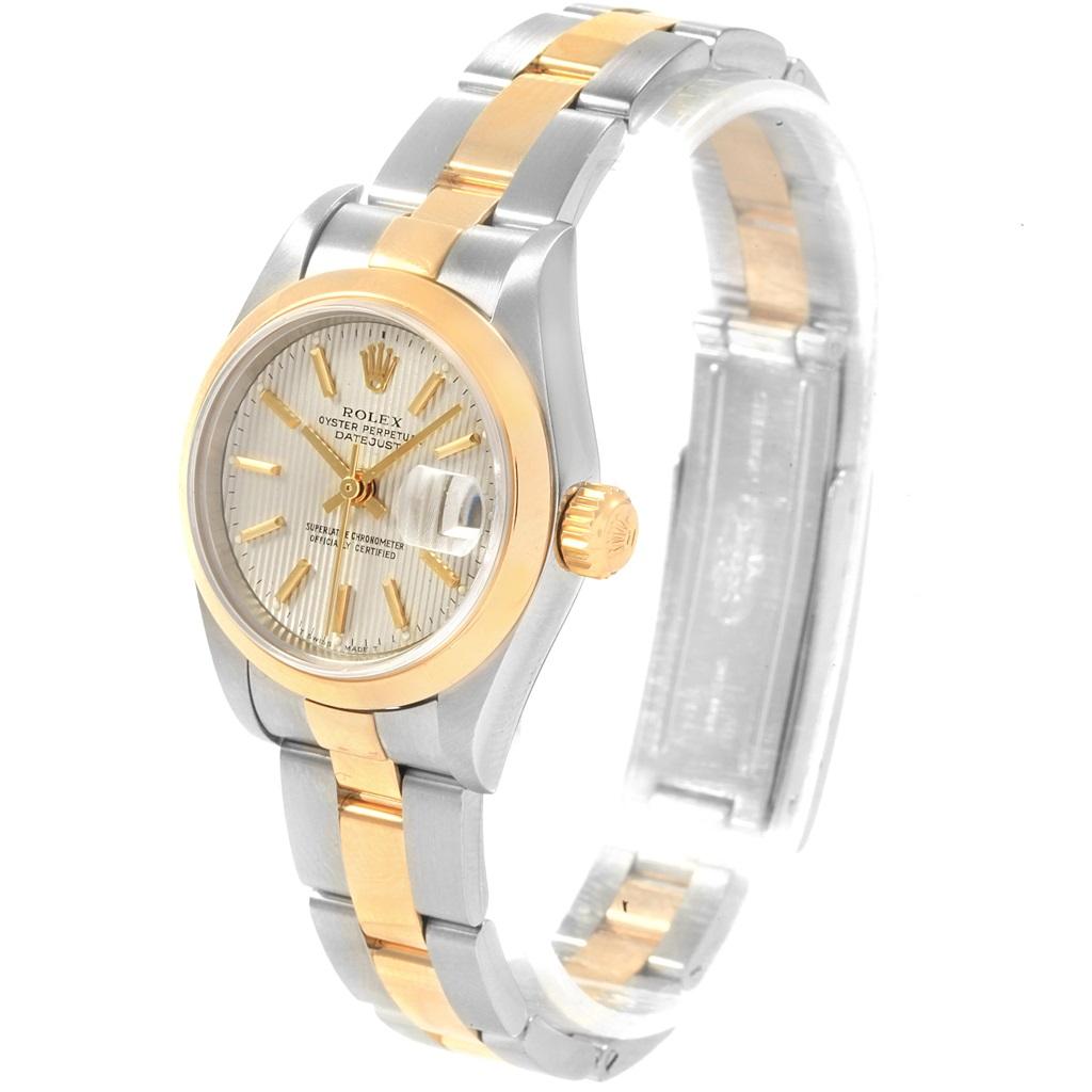 Rolex Datejust Steel Yellow Gold Tapestry Dial Ladies Watch 79163 1