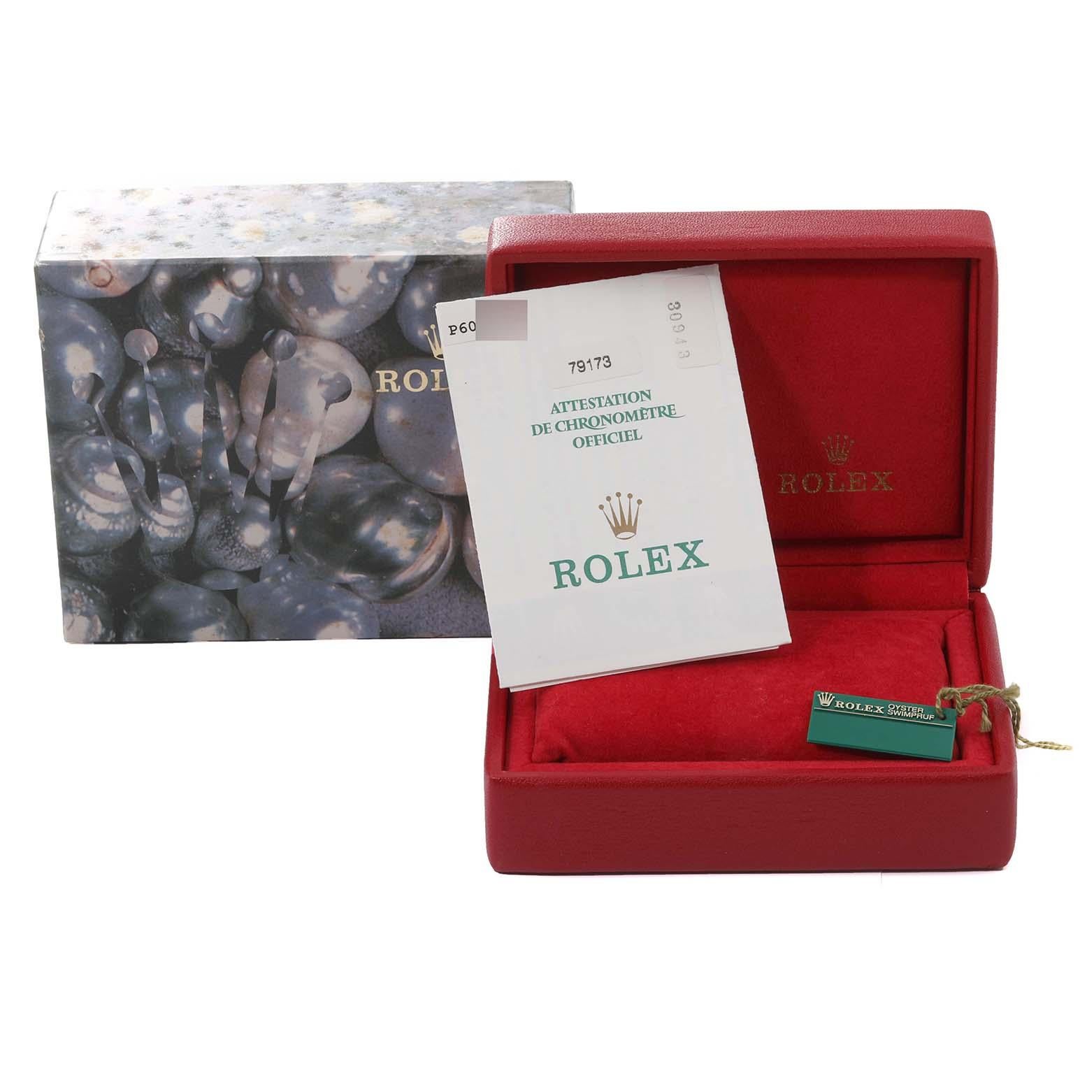 Rolex Datejust Steel Yellow Gold Tapestry Dial Ladies Watch 79173 Box Papers 8