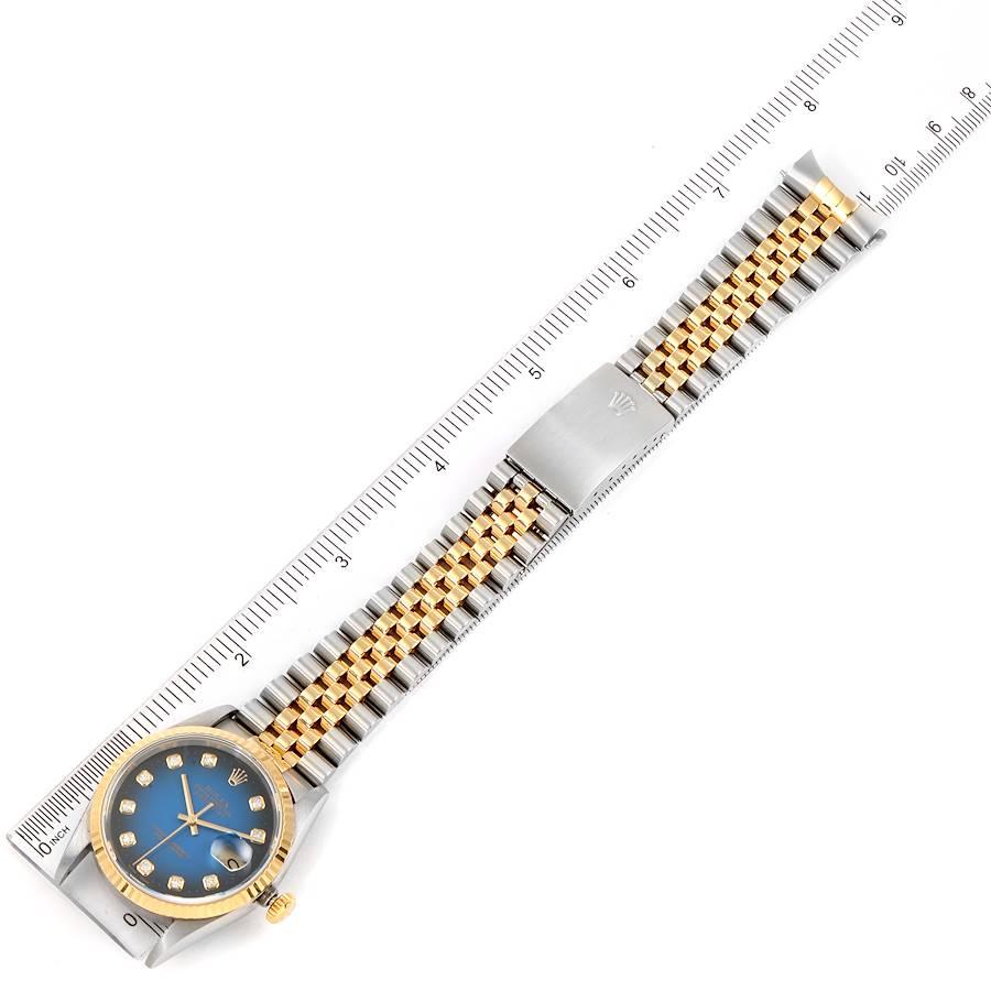Rolex Datejust Steel Yellow Gold Vignette Diamond Dial Men's Watch 16233 For Sale 6