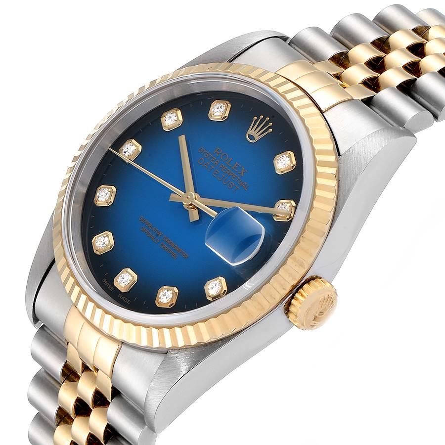 Rolex Datejust Steel Yellow Gold Vignette Diamond Dial Men's Watch 16233 1
