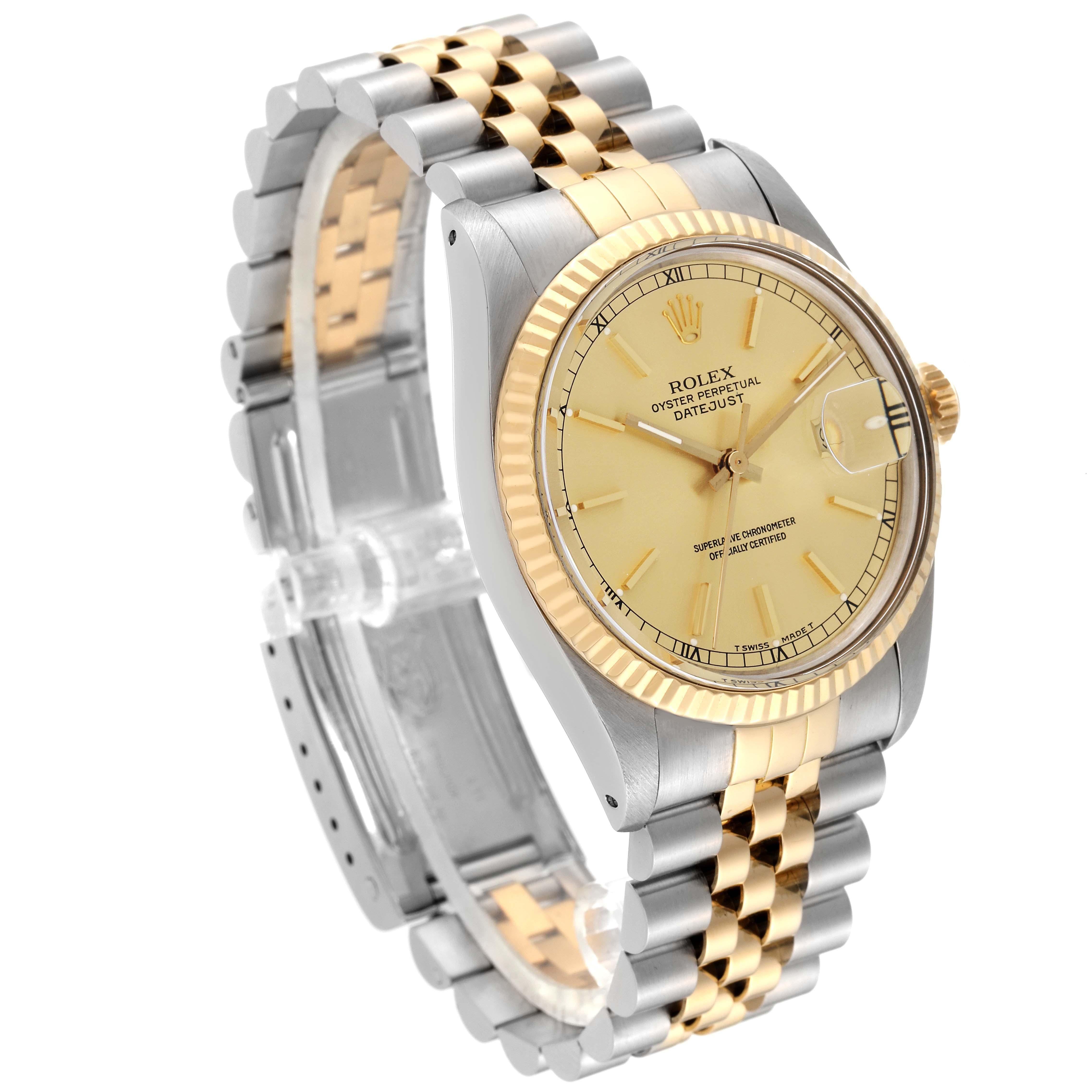 Men's Rolex Datejust Steel Yellow Gold Vintage Mens Watch 16013 Box Card For Sale