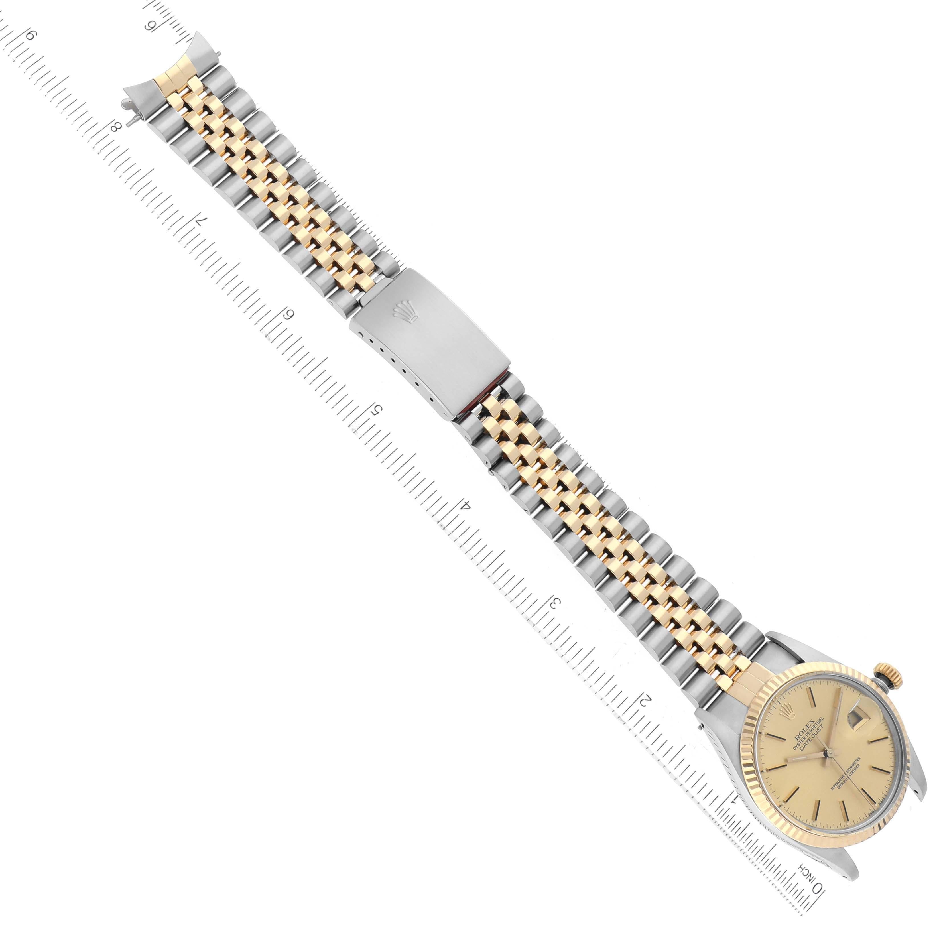 Rolex Datejust Steel Yellow Gold Vintage Mens Watch 16013 Box Papers 8