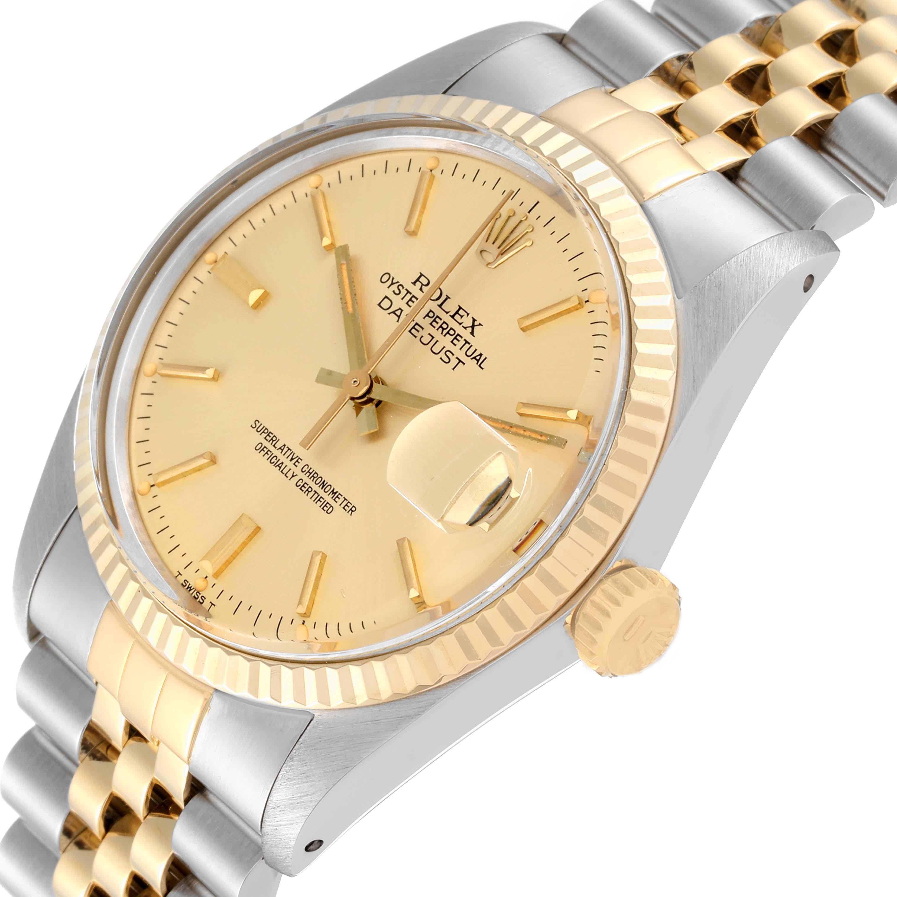 Rolex Datejust Steel Yellow Gold Vintage Mens Watch 16013 Box Papers 1