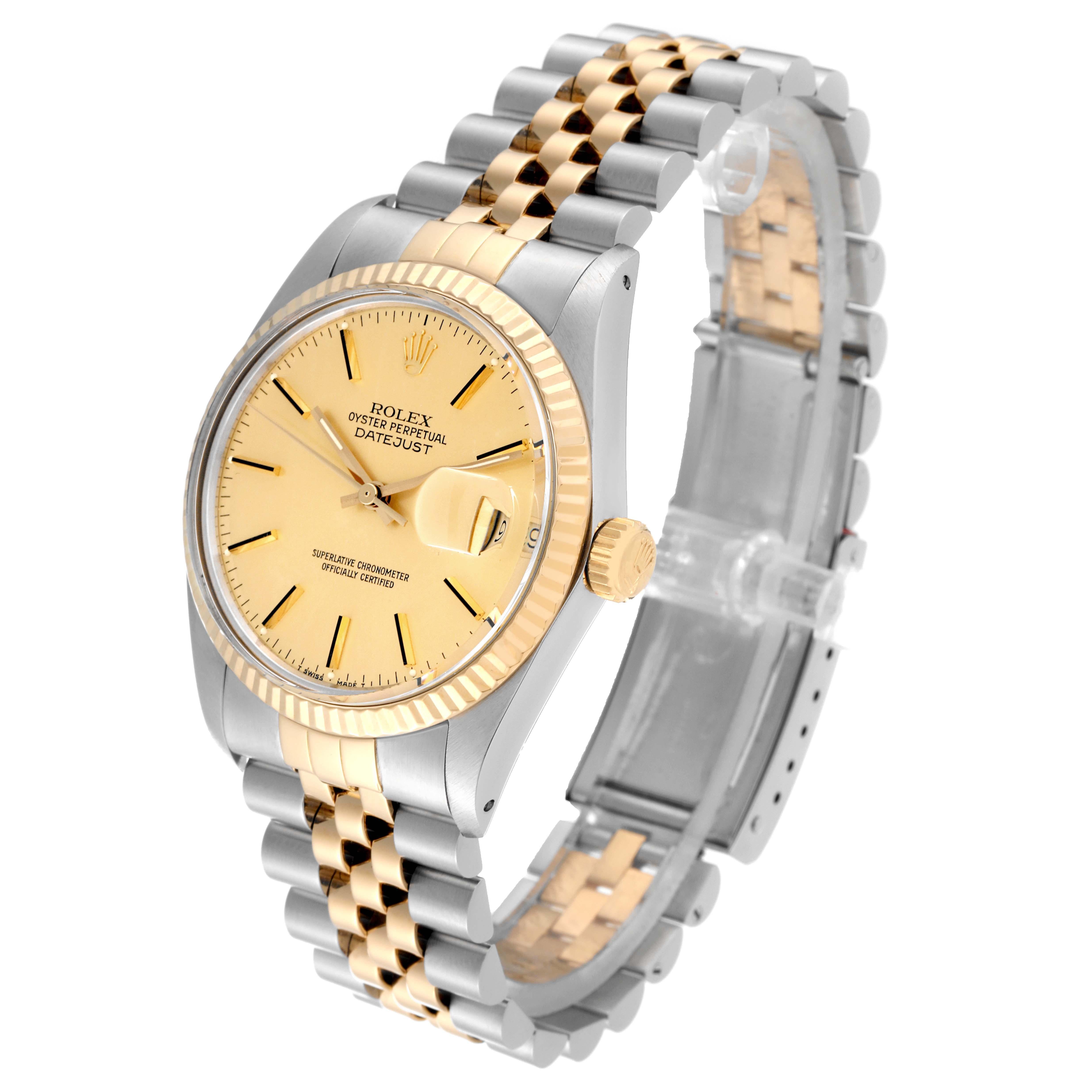 Rolex Datejust Steel Yellow Gold Vintage Mens Watch 16013 Box Papers 5