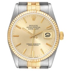 Rolex Datejust Steel Yellow Gold Vintage Mens Watch 16013 Box Papers
