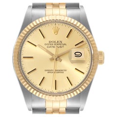 Rolex Datejust Steel Yellow Gold Vintage Mens Watch 16013 Box Papers