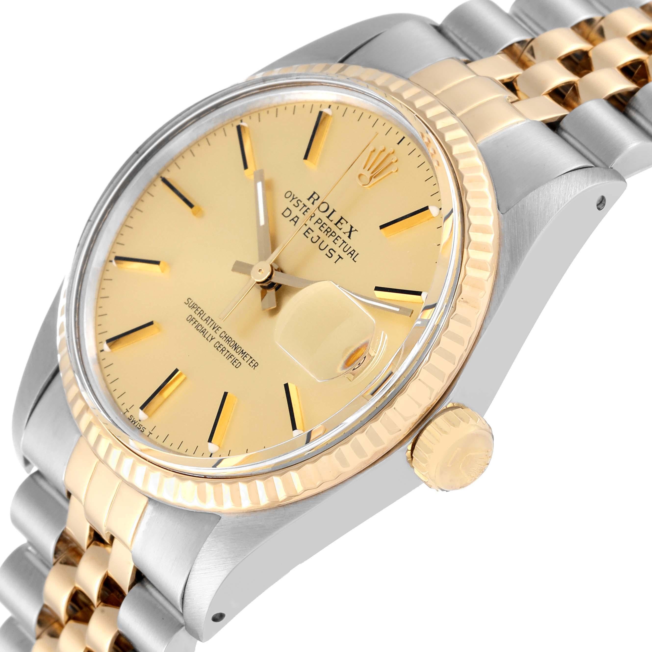 Rolex Datejust Steel Yellow Gold Vintage Mens Watch 16013 In Good Condition In Atlanta, GA