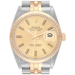 Rolex Datejust Steel Yellow Gold Vintage Mens Watch 16013