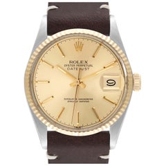 Rolex Datejust Steel Yellow Gold Vintage Mens Watch 16013