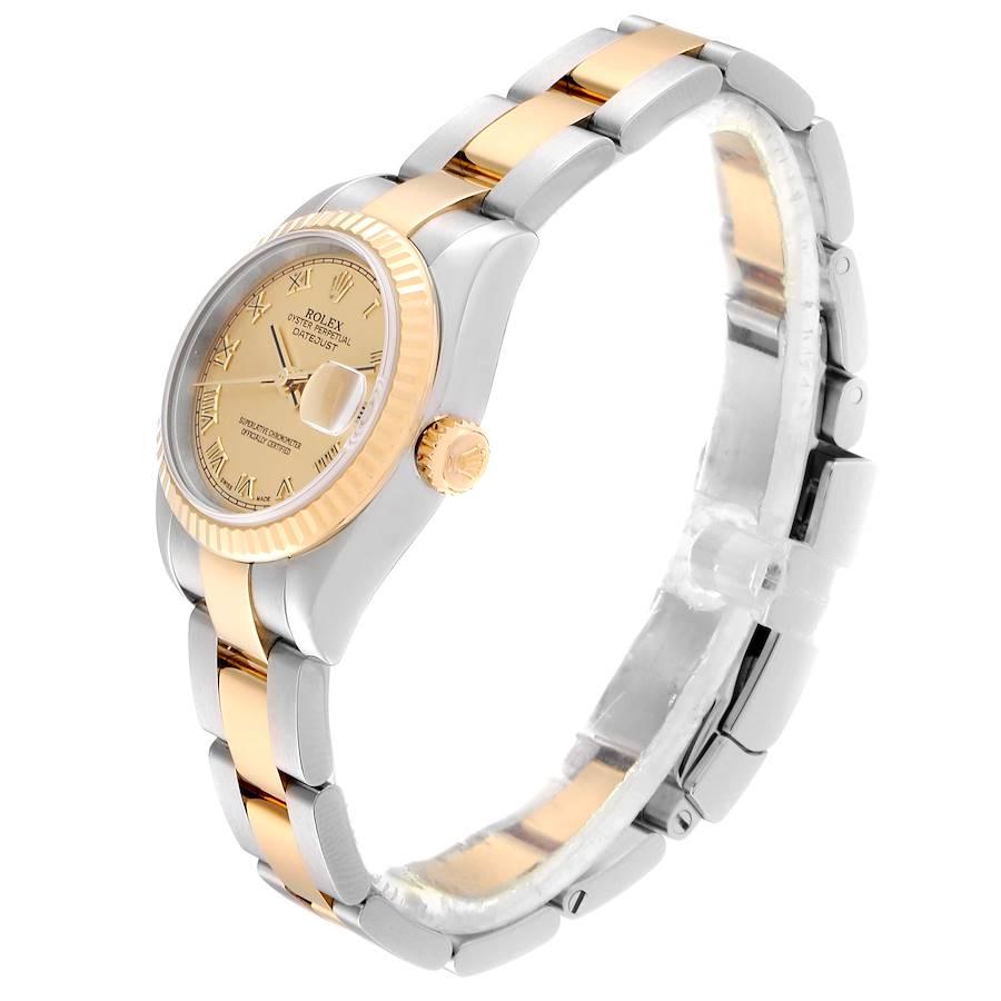 Women's Rolex Datejust Steel Yellow Gold White Dial Ladies Watch 179173
