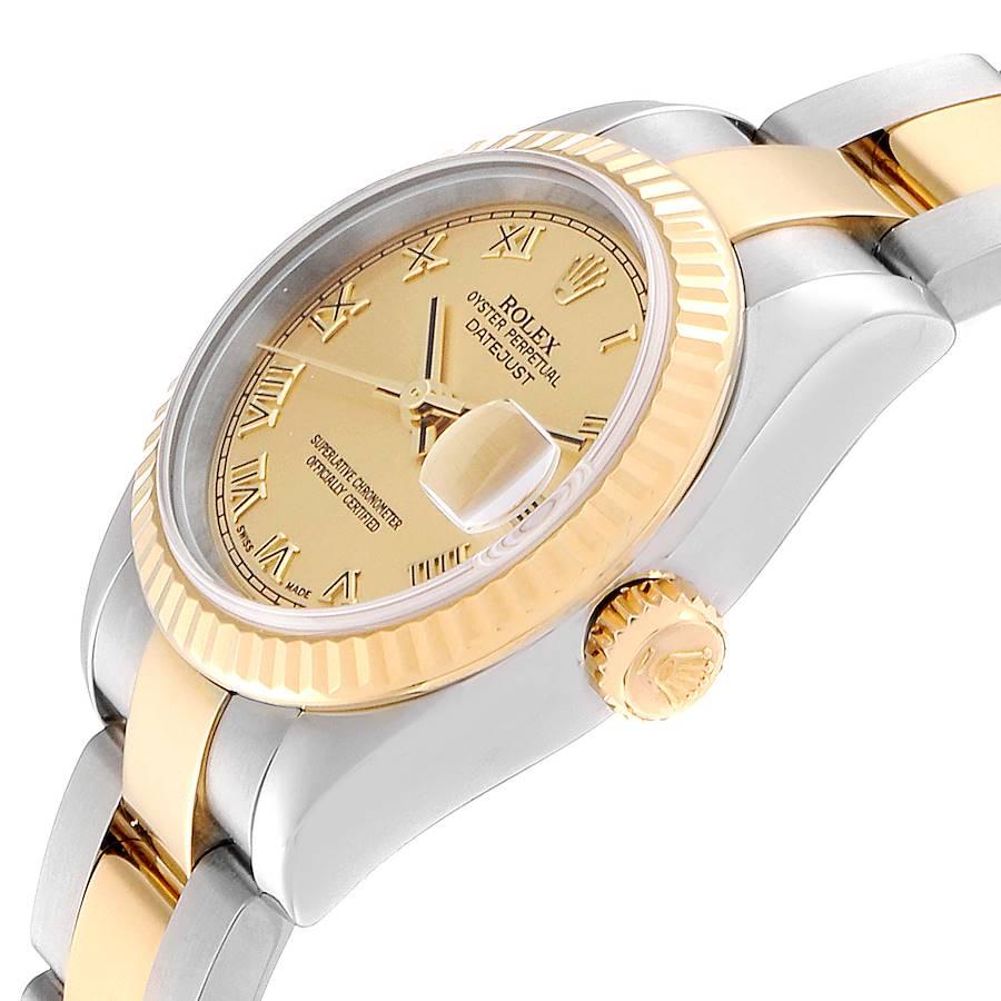Rolex Datejust Steel Yellow Gold White Dial Ladies Watch 179173 1