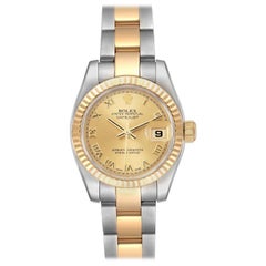 Rolex Datejust Steel Yellow Gold White Dial Ladies Watch 179173