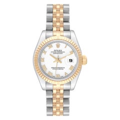 Rolex Datejust Steel Yellow Gold White Dial Ladies Watch 179173
