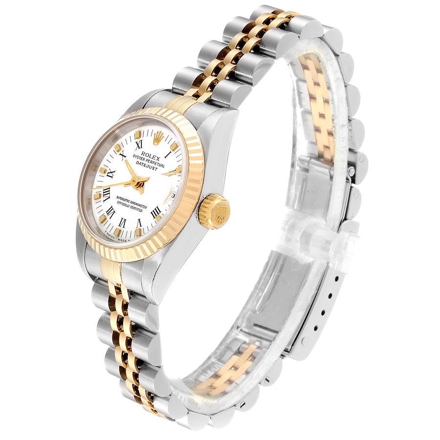 Women's Rolex Datejust Steel Yellow Gold White Dial Ladies Watch 69173 Box