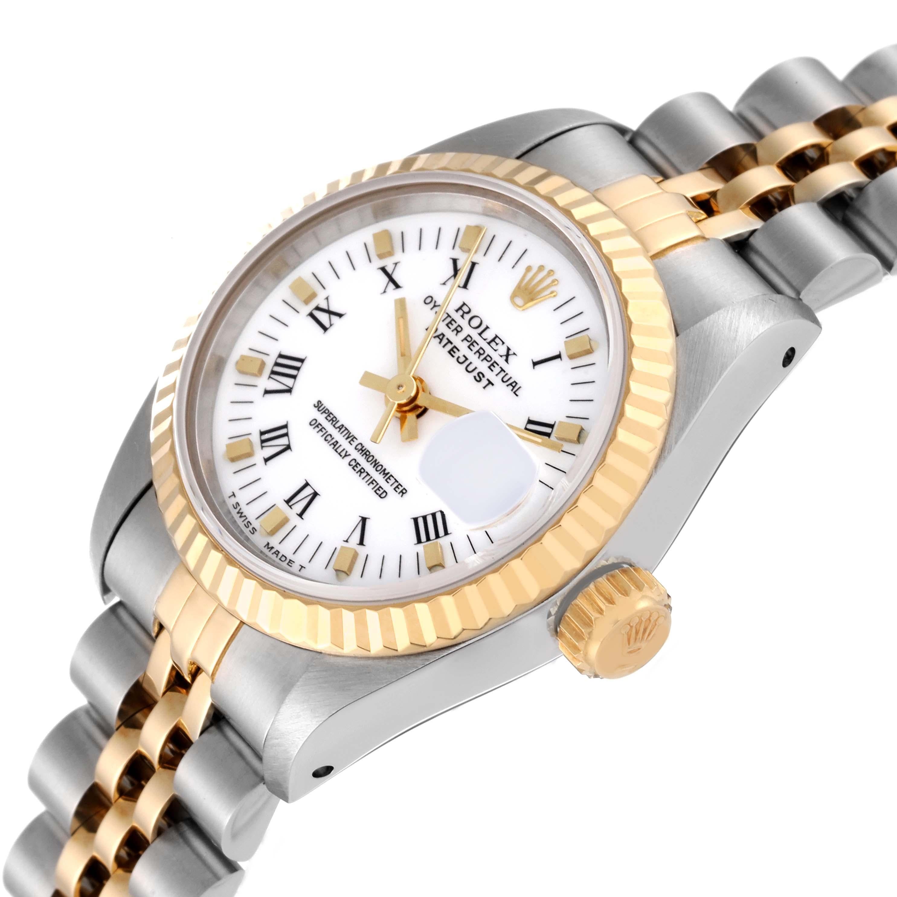 Rolex Datejust Steel Yellow Gold White Dial Ladies Watch 69173 Box Papers 1
