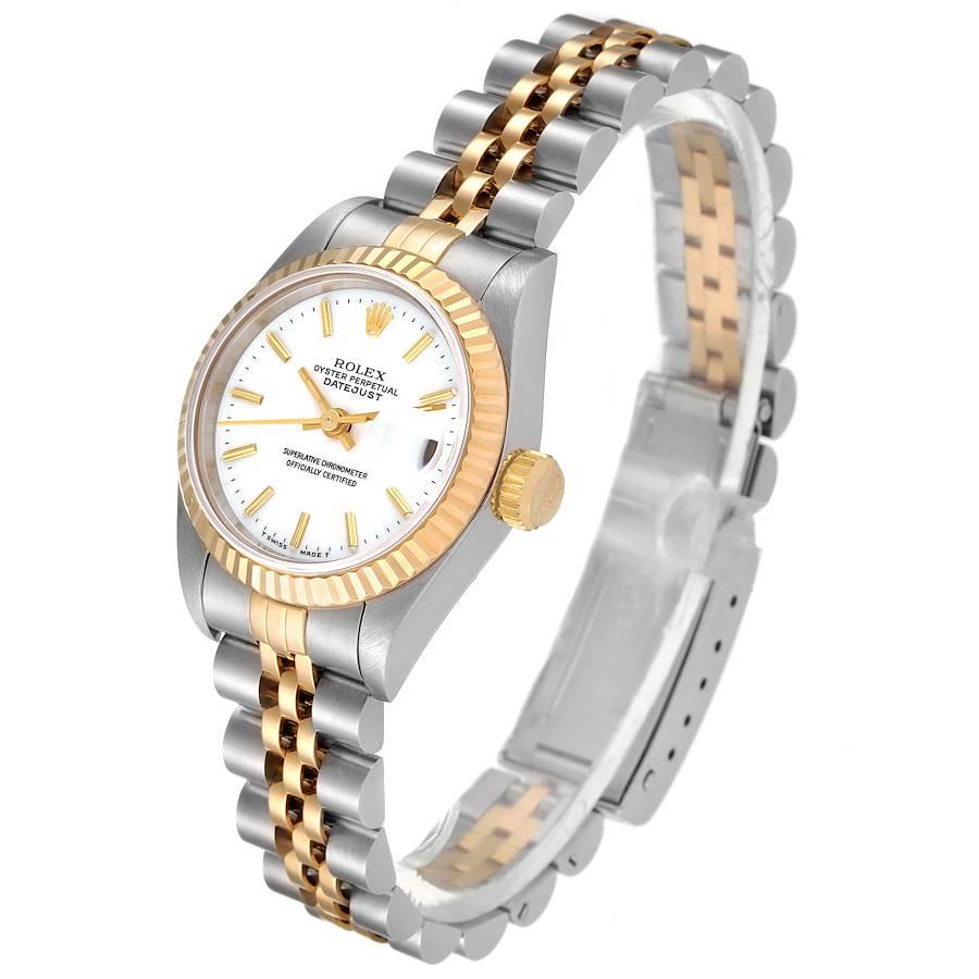 Women's Rolex Datejust Steel Yellow Gold White Dial Ladies Watch 69173