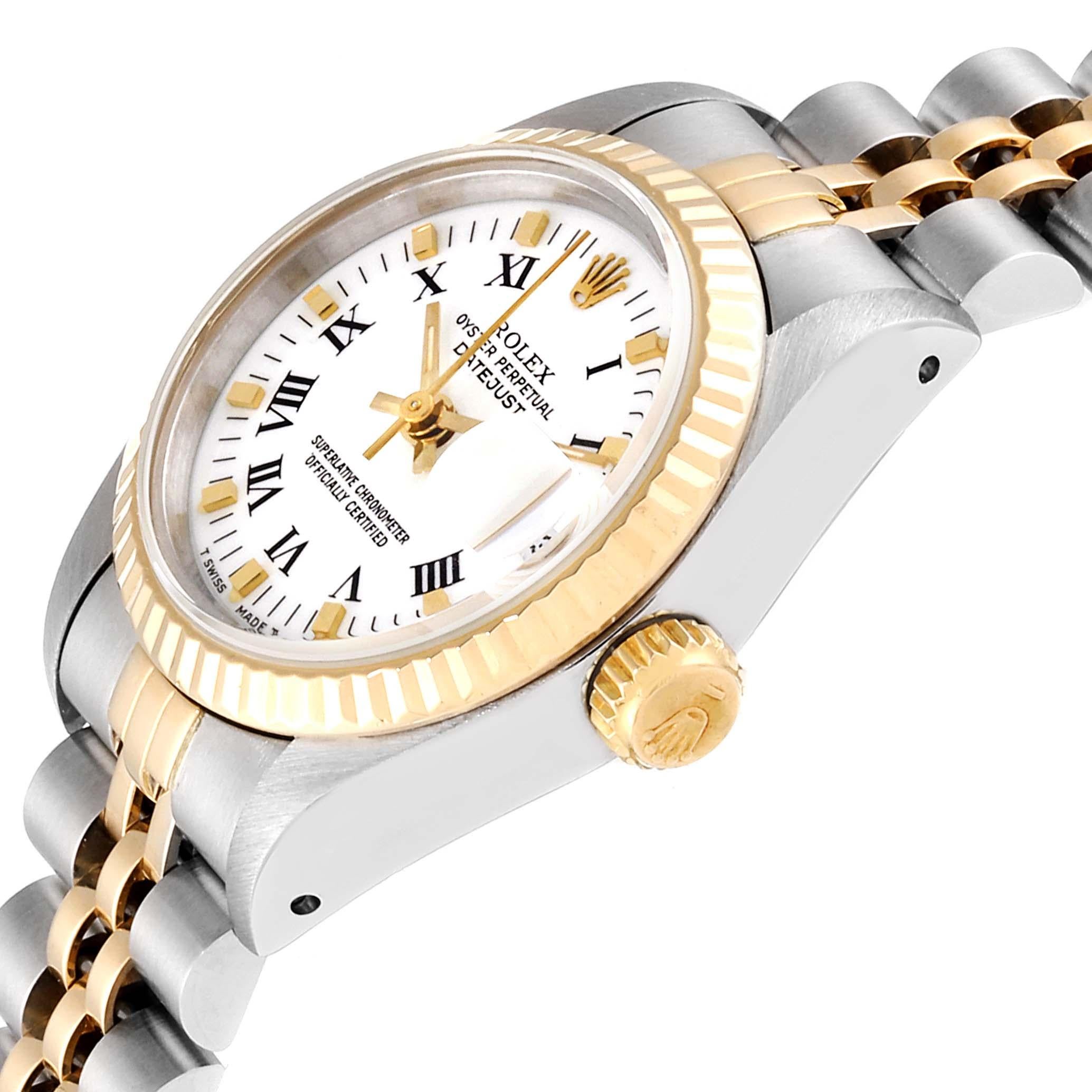 Rolex Datejust Steel Yellow Gold White Dial Ladies Watch 69173 For Sale 1
