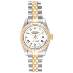 Rolex Datejust Steel Yellow Gold White Dial Ladies Watch 69173