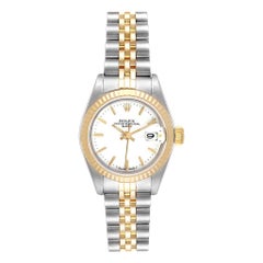 Rolex Datejust Steel Yellow Gold White Dial Ladies Watch 69173