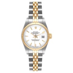 Rolex Datejust Stahl-Damenuhr 69173 mit weißem Zifferblatt