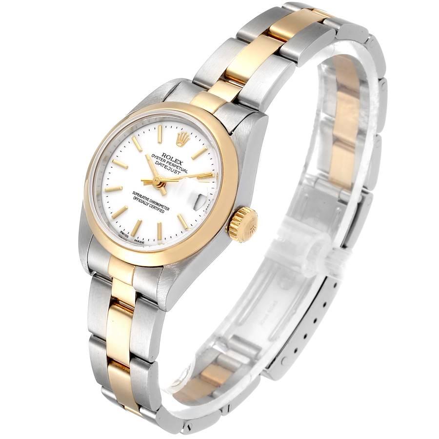 Women's Rolex Datejust Steel Yellow Gold White Dial Ladies Watch 79163 For Sale