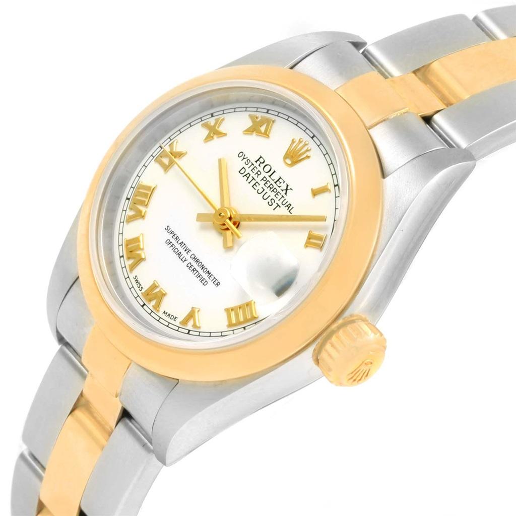 Rolex Datejust Steel Yellow Gold White Dial Ladies Watch 79163 For Sale 2