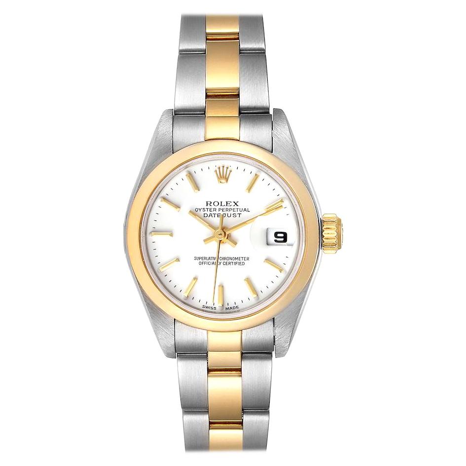 Rolex Datejust Steel Yellow Gold White Dial Ladies Watch 79163 For Sale