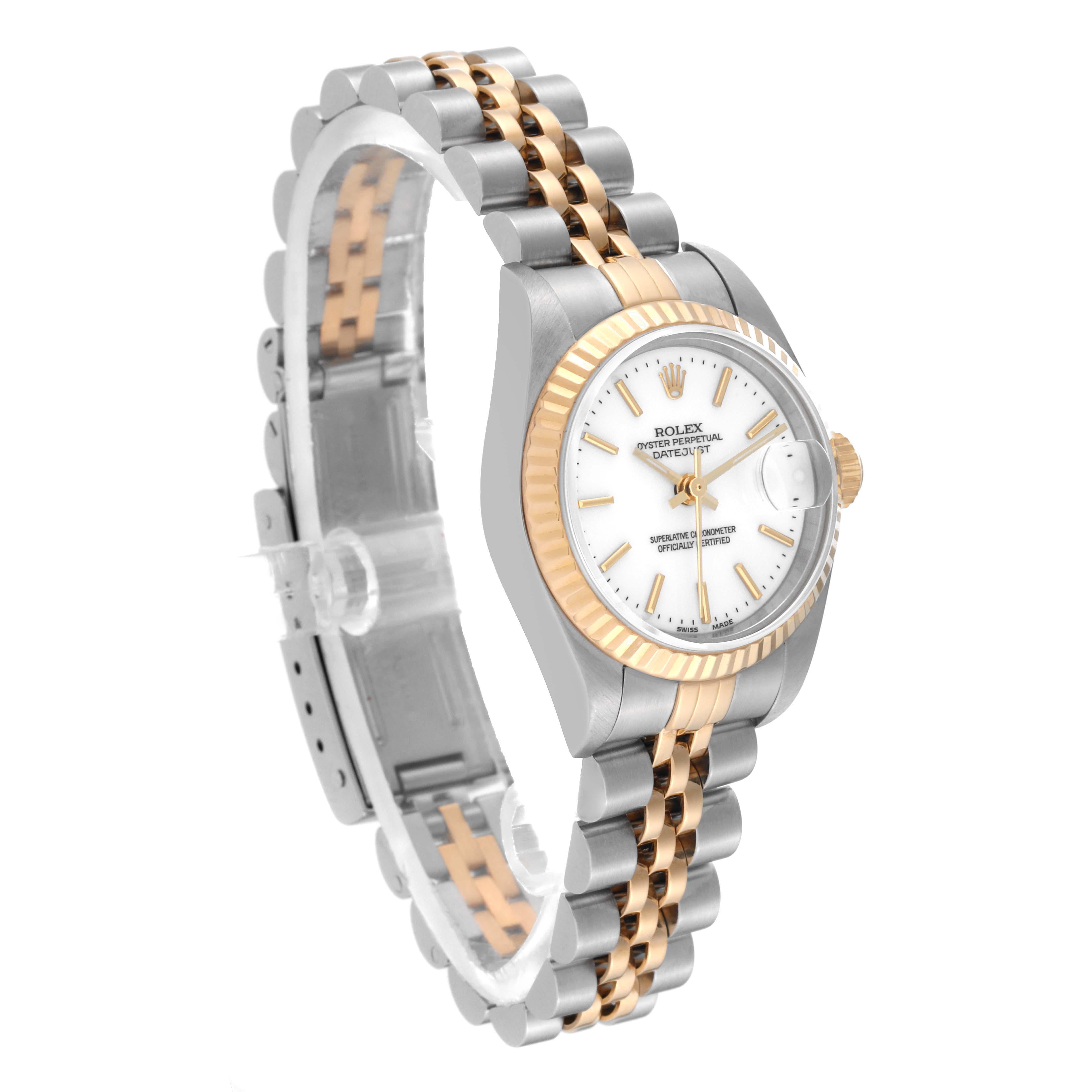 Rolex Datejust Steel Yellow Gold White Dial Ladies Watch 79173 Papers 5