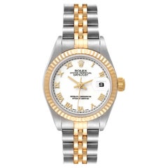 Rolex Datejust Steel Yellow Gold White Dial Ladies Watch 79173 Papers